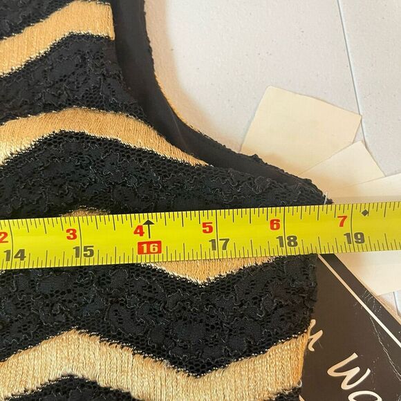 Vintage Sheri Martin Jumpsuit 16 Black Gold Classy Chevron‎ Formal Event - Picture 12 of 16